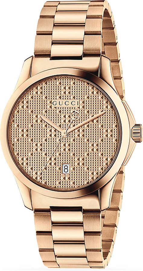 gucci men's g-timeless watch rose gold|Gucci gold bracelet watch.